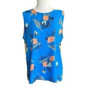 Violet + Claire Round Neck Sleeveless Pullover Floral Top Blouse Women's Sz M